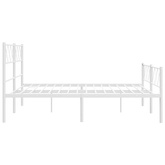 Metalowa rama łóżka z wezgłowiem i zanóżkiem, biała, 135x190 cm