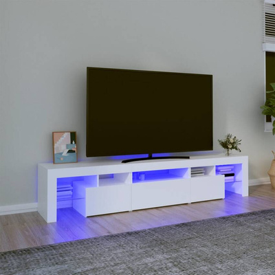 vidaXL Szafka pod TV z oświetleniem LED, biała 200x36,5x40 cm cm