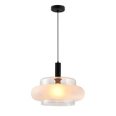 BRIZI lampa wisząca czarny 1x40W E27 klosz bezbarwny+mrożony