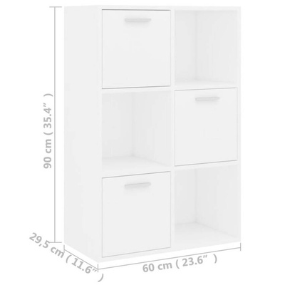 vidaXL Szafka, biała, 60x29,5x90 cm, materiał drewnopochodny