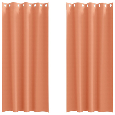 Firany blackout z kółkami 2 pcs terakota 245 x 140 cm Poliester