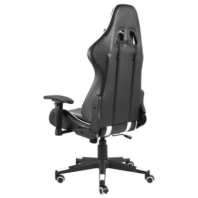 vidaXL Obrotowy fotel gamingowy, biały, PVC