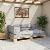 Poduszka do sofy paletowej 3 pcs Szary 120 x 80 x 38 cm tkanina
