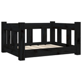 vidaXL Legowisko dla psa, czarne, 55,5x45,5x28 cm, lite drewno sosnowe model standard