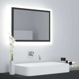 vidaXL Lustro łazienkowe z LED, szare, 60x8,5x37 cm, akryl