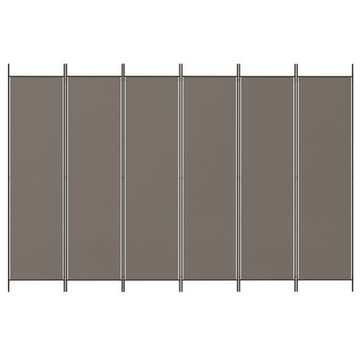 Parawan 6-panelowy, antracytowy, 300x200 cm, tkanina