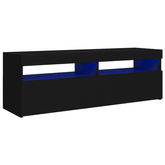 vidaXL Szafka pod TV z oświetleniem LED, czarna, 120x35x40 cm