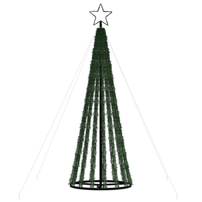 vidaXL Stożkowa choinka z lampek, 275 zimnych białych LED, 180 cm