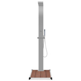 Prysznic ogrodowy z podstawą, WPC, stal nierdzewna