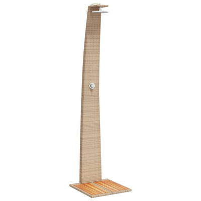 Prysznic ogrodowy, beżowy, 55x60x224 cm, polirattan i akacja