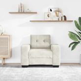 Sofa Fotel Kremowy 100x78x80 cm Aksamit
