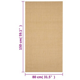 vidaXL Dywanik, naturalny sizal, 80x150 cm, czarny