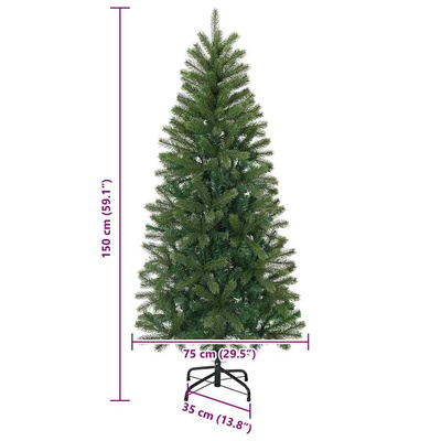 Sztuczna choinka z podstawą Zielony 150 cm PVC, PE i stal