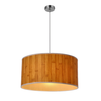 Lampa wisząca z abażurem Timber brązowa pojedyncza do salonu