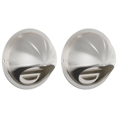 Pokrywy wentylacyjne 2 pcs Srebrny 80 mm Stal nierdzewna