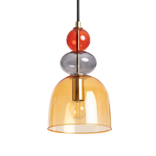 Lampa Wisząca Szklana Bursztynowa E14 15cm L Abruzzo Koloreno