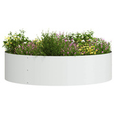 Pierścień doniczki Biały 80 x 80 x 20 cm Stal zimnogięta