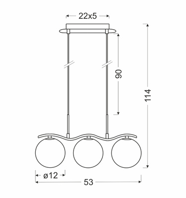 Lampa wisząca chrom/biała kula 3 Ramon 33-01405