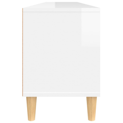 vidaXL Szafka pod TV, wysoki połysk, biała, 150x30x44,5 cm