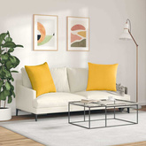 Poduszki na sofę 2 pcs Jasnożółty 80 x 80 cm Tkanina sztruksowa