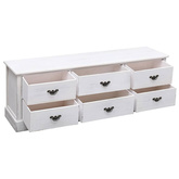 vidaXL Szafka pod TV, antyczna biel, 108x30x40 cm, drewno paulownia