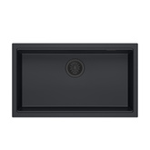 LOGAN 110 GraniteQ zlewozmywak pure carbon 76x44x23,5 cm 1-komorowy wpuszczany z syfonem manualnym pure carbon