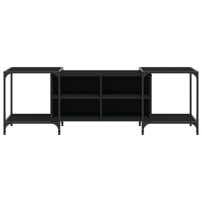 vidaXL Szafka pod TV, czarna, 153x37x50 cm, materiał drewnopochodny