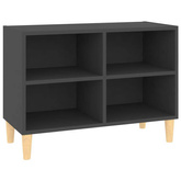 vidaXL Szafka pod TV z drewnianymi nóżkami, szara, 69,5x30x50 cm