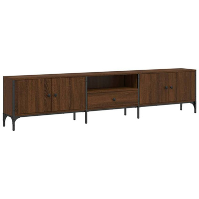 vidaXL Szafka pod TV, z szufladą, brązowy dąb, 200x25x44 cm