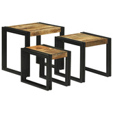 Stolik Nesting 3 szt. Brązowy i czarny 50 x 40 x 45 cm