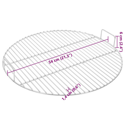 Ruszt do grilla, z uchwytami, ?54 cm, stal nierdzewna 304