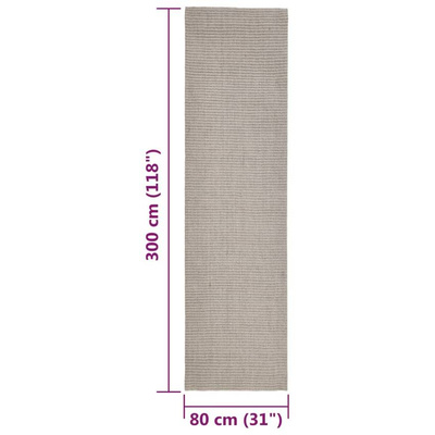 vidaXL Dywanik, naturalny sizal, 80x300 cm, piaskowy