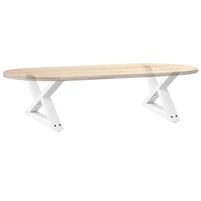 Nogi do stolika kawowego 2 szt. Białe 60x(30-31,3) cm Stal