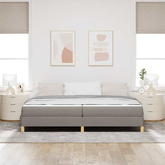 Łóżko sprężynowe Ciemnoszary 200 x 200 cm tkanina