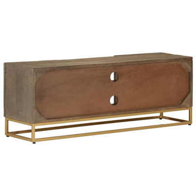 vidaXL Szafka pod TV, 110x30x40 cm, lite drewno mango i żelazo