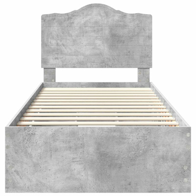 Ramka łóżka Betonowy Szary 90 x 200 cm Drewno inżynieryjne