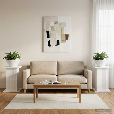 Stojak na rośliny 2 pcs Biały wysoki połysk 30,5 x 30 x 43 cm