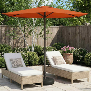 Parasol ogrodowy z podstawą 270 x 270 cm Poliester Prostokątny