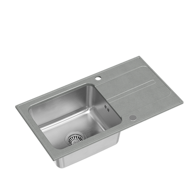 RALPH 111 Fusion GraniteQ silver stone z komorą stalową (780x430x190) z syfonem manualnym i zaślepką