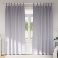 Firany blackout z kółkami 2 pcs Metaliczny Szary 260 x 140 cm