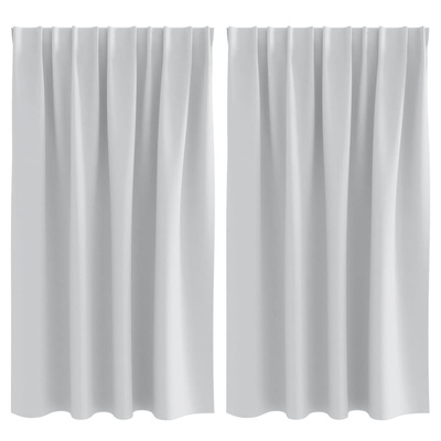 Firany blackout z kółkami 2 pcs Jasnoszary 140 x 140 cm