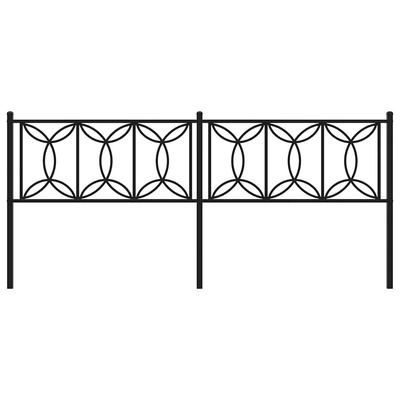 Metalowe wymienne wezgłowie, czarne, 200 cm