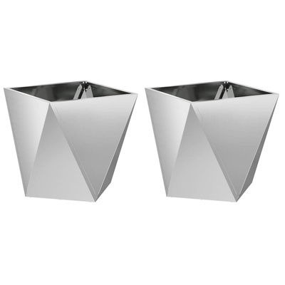 Donica 2 pcs Srebrny 50 x 50 x 50 cm Stal Galwanizowana