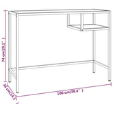 vidaXL Biurko komputerowe, biały marmur 100x36x74 cm, hartowane szkło