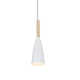 Lampa wisząca biała + drewno Trosa Ledea 50101265