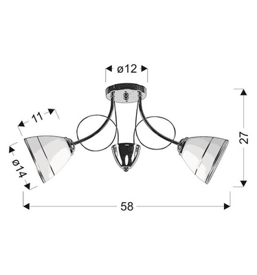 Elotte Lampa Sufitowa 2X40W E27 Biały
