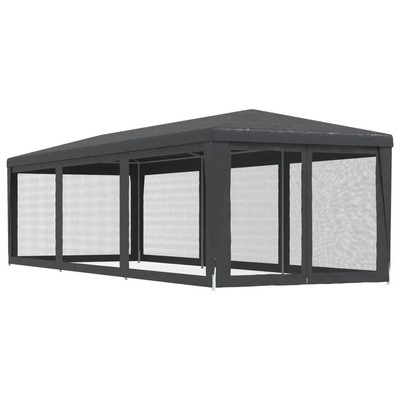 Namiot imprezowy z 8 ścianami z siatki, antracyt, 3x9 m, HDPE
