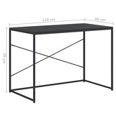 vidaXL Biurko komputerowe, czarne 110x60x70 cm materiał drewnopochodny