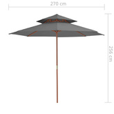 Parasol ogrodowy z podwójnym daszkiem, 270 cm, antracytowy