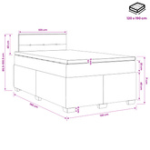 Łóżko Box Spring z materacem i LED Ciemnoszary 120 x 190 cm